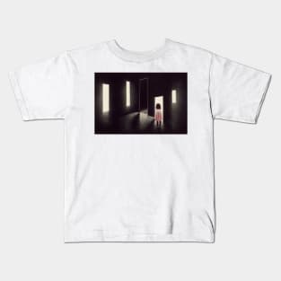 Scared little girl lost between choices Kids T-Shirt